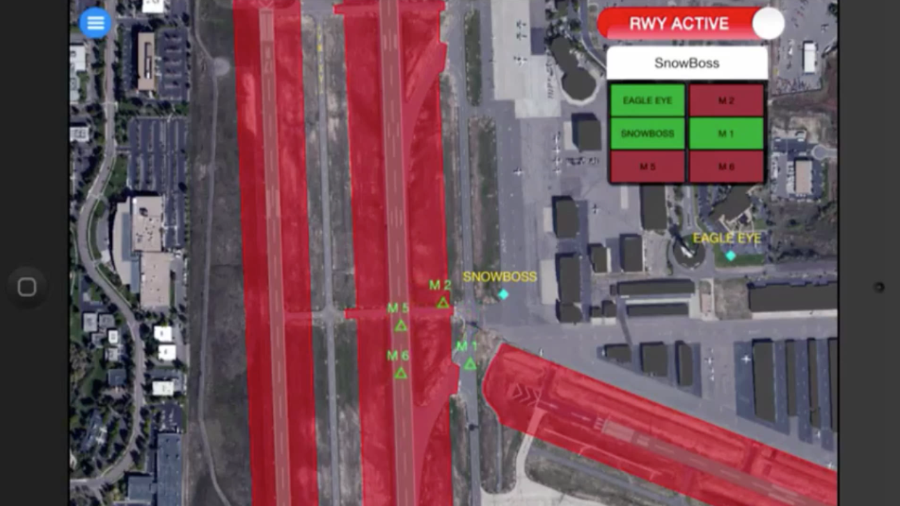 The SnowBOSS allows snow removal team leads to coordinate where the crew goes to work around traffic flow of aircraft.