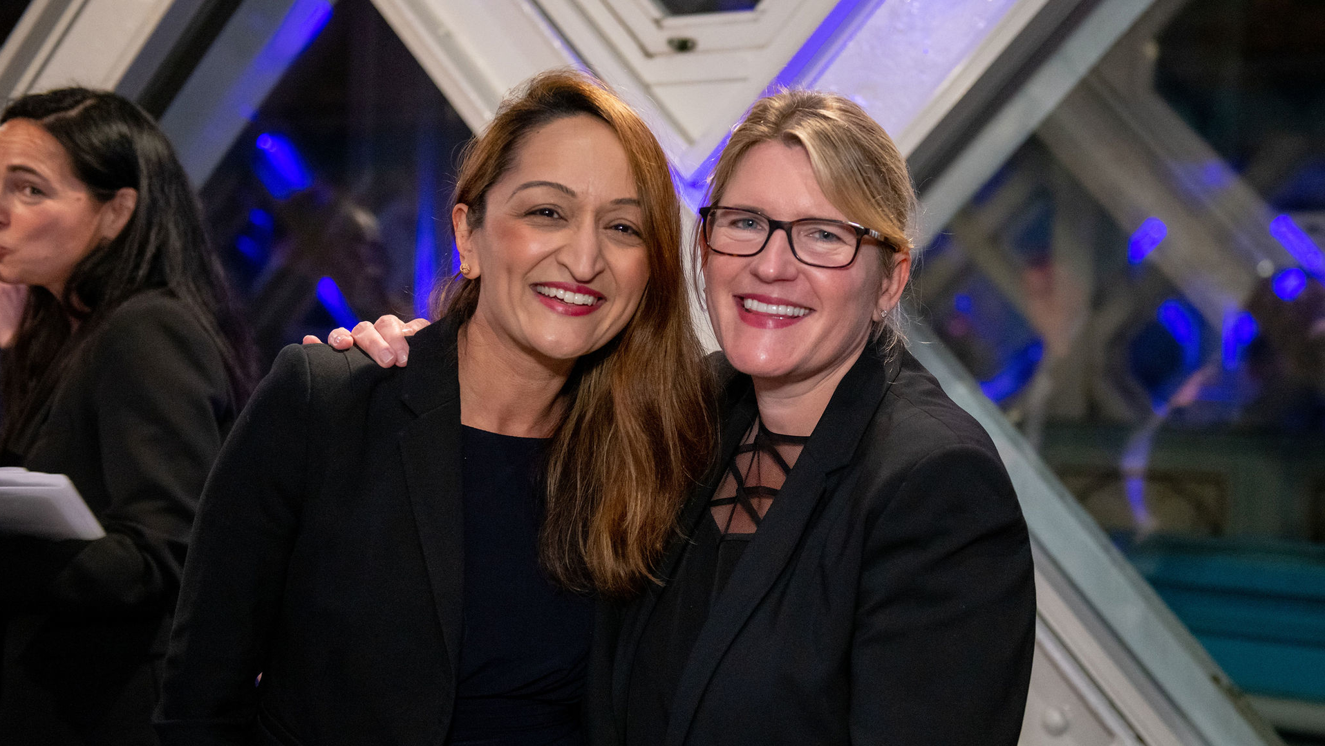 Sumati Sharma, co-chair of the WIAAC and partner at Oliver Wyman, and Joanna Geraghty, president and chief operating officer at JetBlue