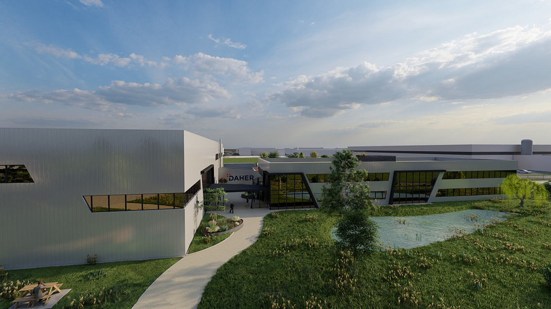 Daher&rsquo;s new 1,600-square-meter Shap'In TechCenter will bring together the company&rsquo;s full spectrum of aerostructures and composites expertise in a single facility to be located on Daher&rsquo;s existing site at Saint-Aignan-de-Grandlieu in the Jules Verne industrial innovation cluster near Nantes, France. Its operational startup is planned in October 2022.