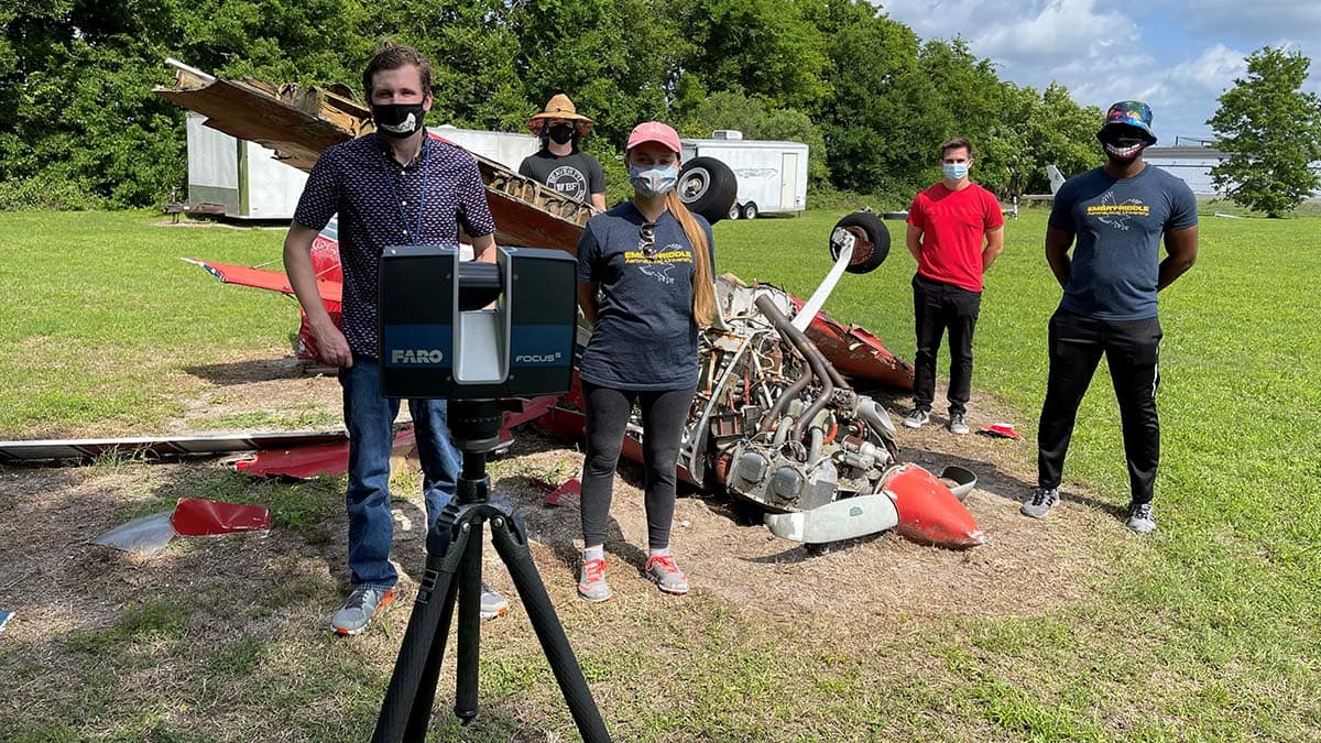 Acquiring a state-of-the-art laser scanner known as the FARO Focus S70, the Daytona Beach Campus of Embry-Riddle Aeronautical University has opened up a whole new digital approach to accident investigation for College of Aviation (COA) students.