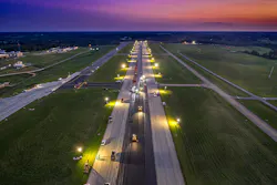 Blue Grass Airport repaved all of Runway 4-22 in one 72-hour period in August. Blue Grass Airport repaved all of Runway 4-22 in one 72-hour period in August.