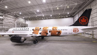 Air Canada unveiled an aircraft with a themed livery and other surprises for its customers in celebration of the highly anticipated release of Disney and Pixar's Turning Red, an animated film that is set in Toronto and directed by Academy Award winner and Canadian Domee Shi.