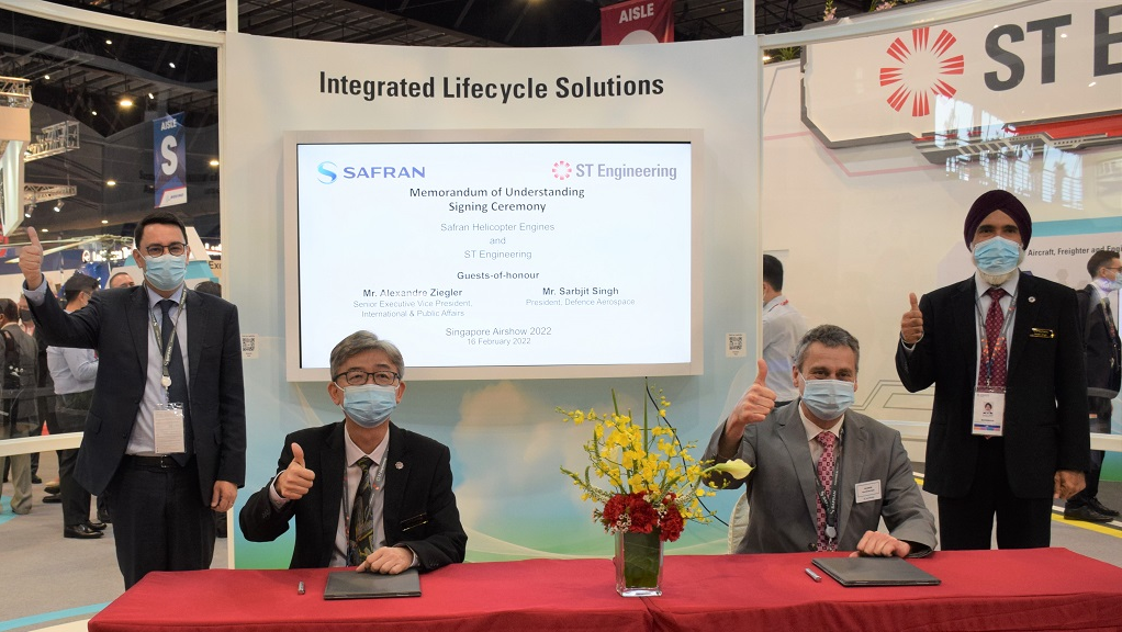 Safran Helicopter Engines and the commercial aerospace business of ST Engineering signed an MoU to study the use of SAF in helicopter engines, with the objective of assisting helicopter operators in their transition to the use of SAF.