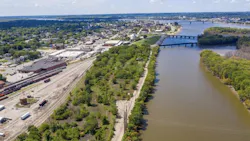 Drone image of The Corporal Jason G. Pautsch Vertiport site (March 2021, prior to construction). Drone image of The Corporal Jason G. Pautsch Vertiport site (March 2021, prior to construction).