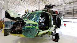 Blackhawk helicopter being retrofitted at United Rotorcraft July 21, 2022. Blackhawk helicopter being retrofitted at United Rotorcraft July 21, 2022.