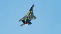 The updated F15-EX takes its first test flight on Feb. 2, 2021, over St. Louis. The updated F15-EX takes its first test flight on Feb. 2, 2021, over St. Louis.