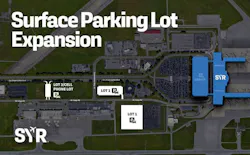 Construction has begun on three new parking lots, totaling 900 spaces, at Syracuse Hancock International Airport. Construction has begun on three new parking lots, totaling 900 spaces, at Syracuse Hancock International Airport.