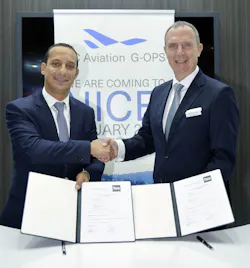 Karim Berrandou, CEO of G-OPS (left) and Michael Kuhn, CEO of DC Aviation at the signing ceremony. Karim Berrandou, CEO of G-OPS (left) and Michael Kuhn, CEO of DC Aviation at the signing ceremony.