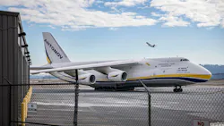 An Antonov 124-100 Ruslan aircraft sits on the tarmac at Harrisburg International Airport. The aircraft is carrying cargo for a private charter. December 29, 2022. An Antonov 124-100 Ruslan aircraft sits on the tarmac at Harrisburg International Airport. The aircraft is carrying cargo for a private charter. December 29, 2022.