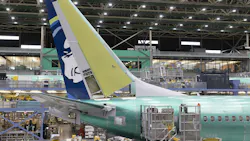 Boeing employees work on the 737 MAX on the final assembly line at Boeing's Renton plant, June 15, 2022, in Washington. Boeing employees work on the 737 MAX on the final assembly line at Boeing's Renton plant, June 15, 2022, in Washington.