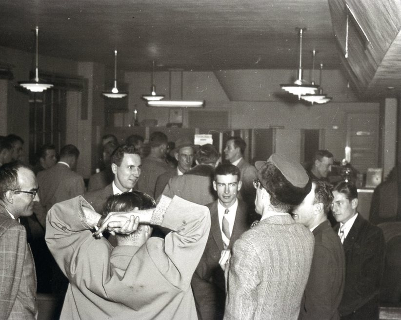 Aviation enthusiasts gather at Curtiss-Wright Airport, now Timmerman Airport, in Milwaukee on Jan. 26, 1953, to organize the group that would be named the Experimental Aircraft Association.
