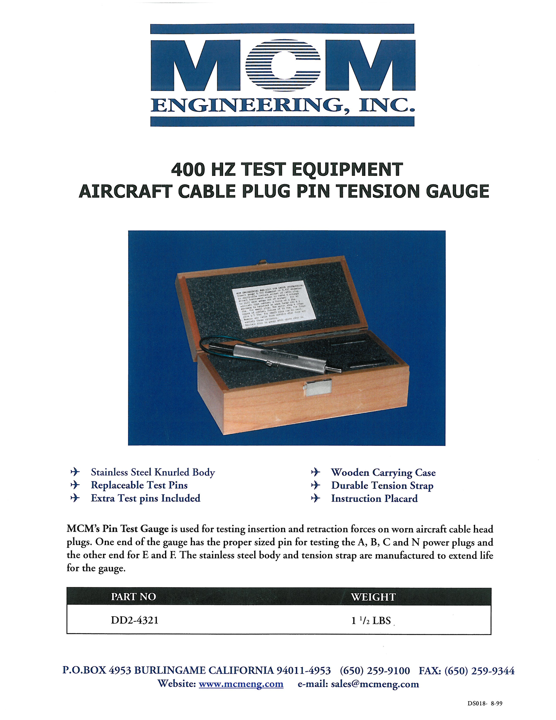 Mcm 20 Aircraft 20 Cable 20 Plug 20 Pin 20 Gauge 64075a2461643