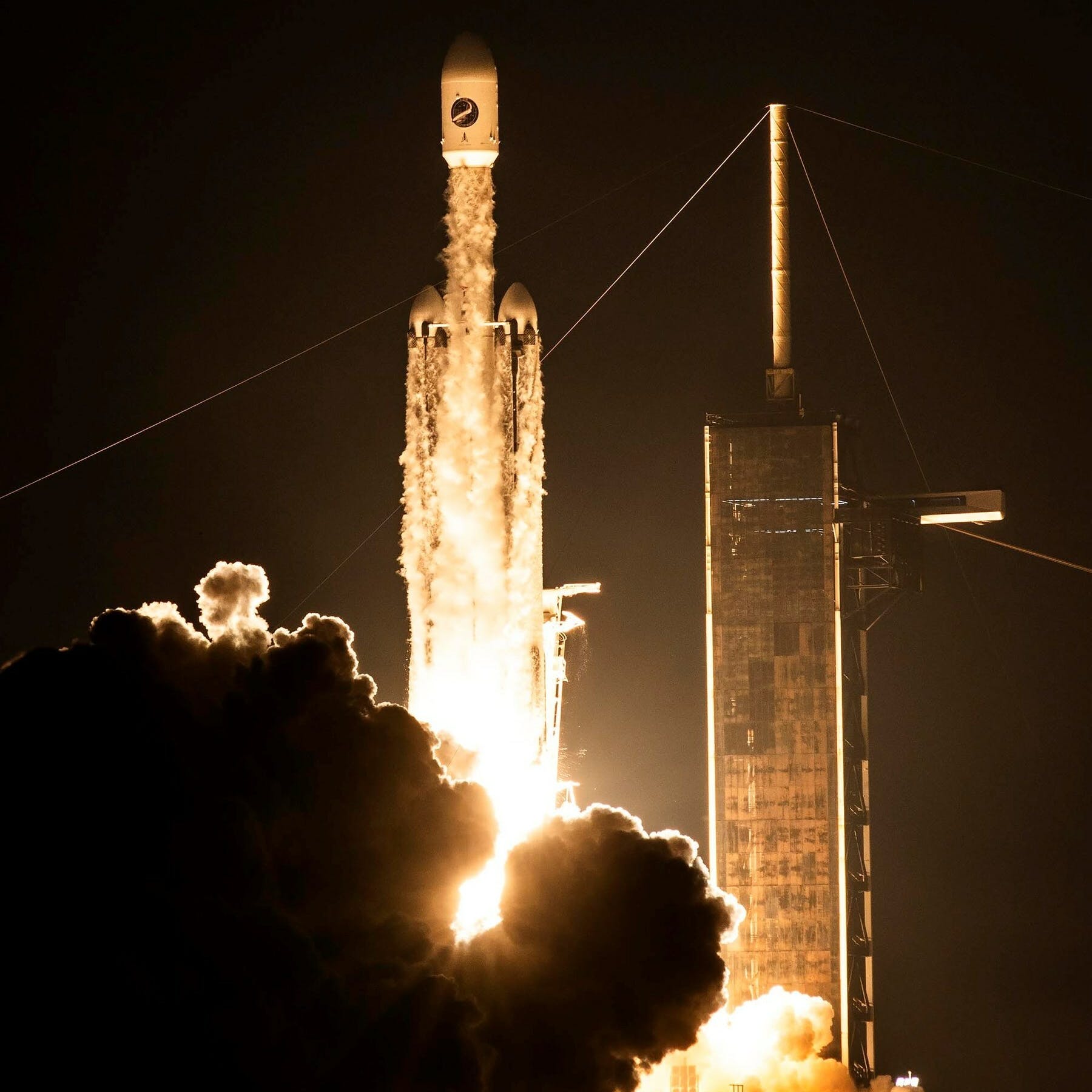 The Boeing-built X-37B launches from Kennedy Space Center on December 28, 2023, aboard a SpaceX Falcon Heavy.