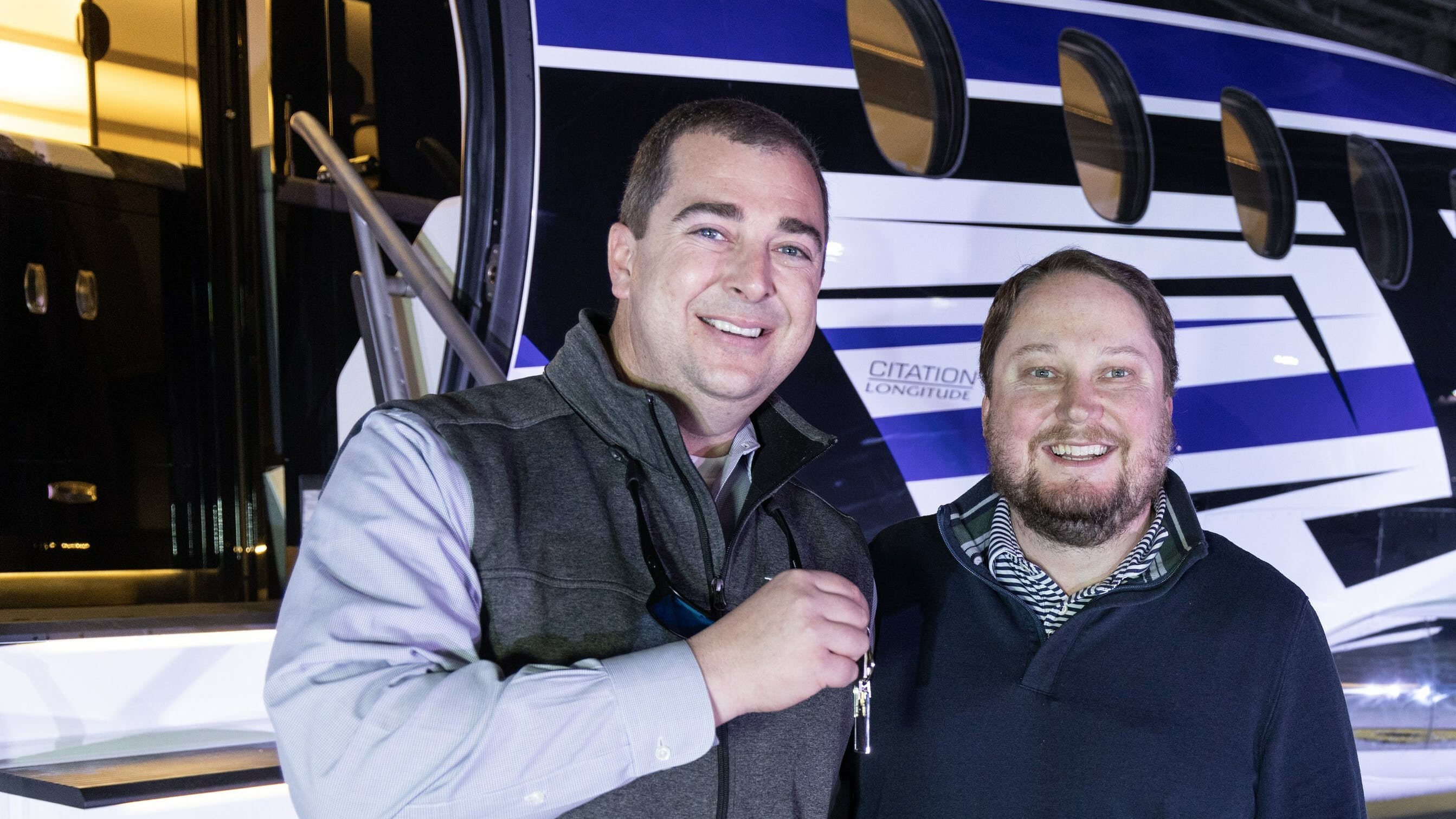 Rickey Oswald (COO) and Curtis Edenfield (CEO) at the delivery of the 5th Longitude to the fleet