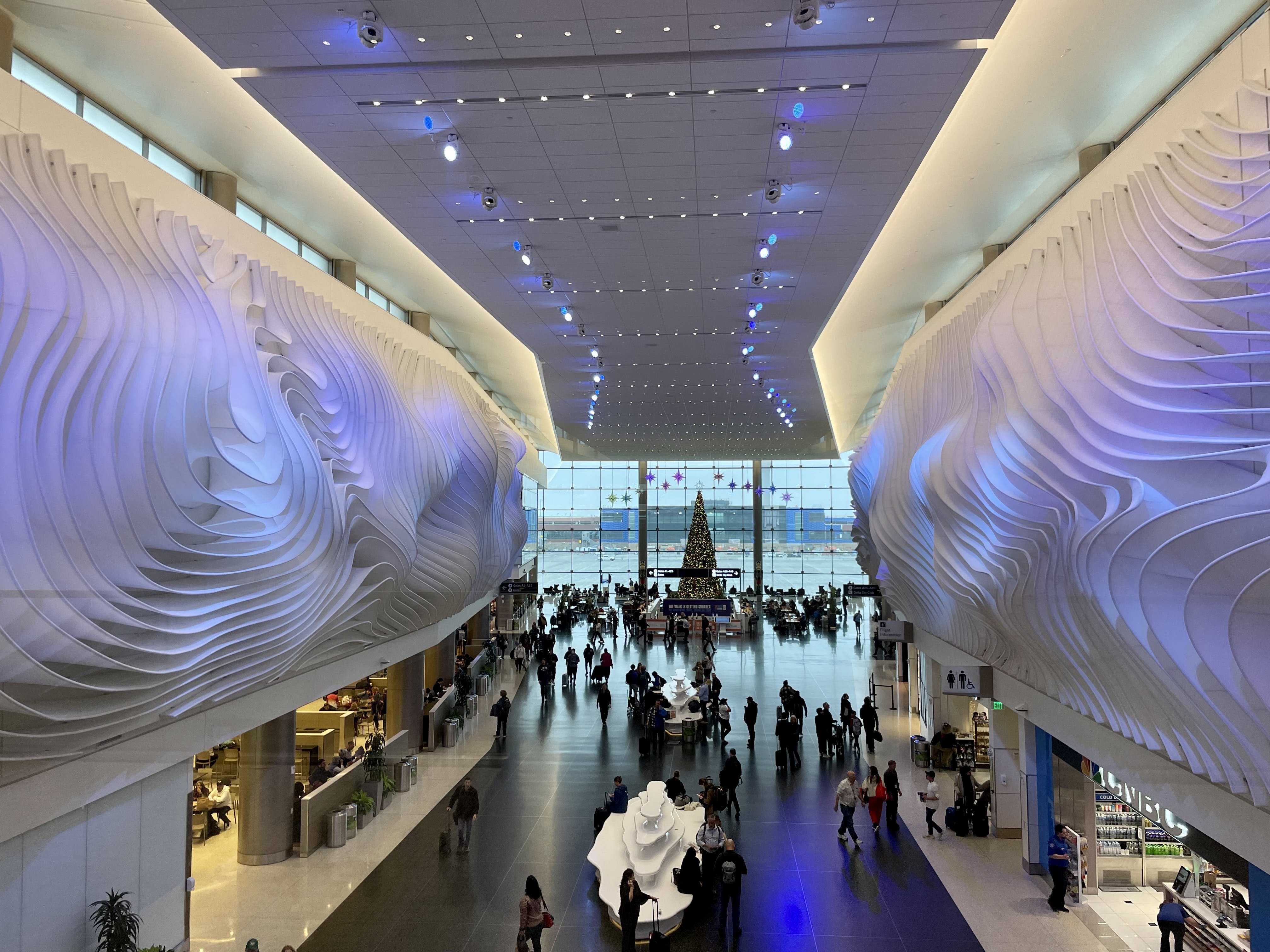 Slot canyon design in the main terminal.