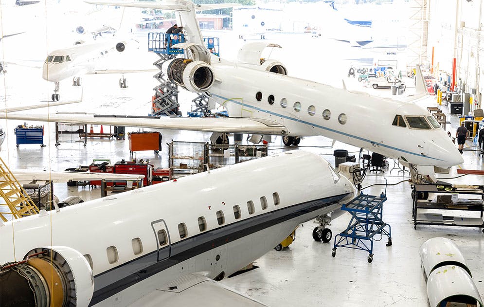 Clay Lacy Part 145 Repair Station at Van Nuys Airport.
