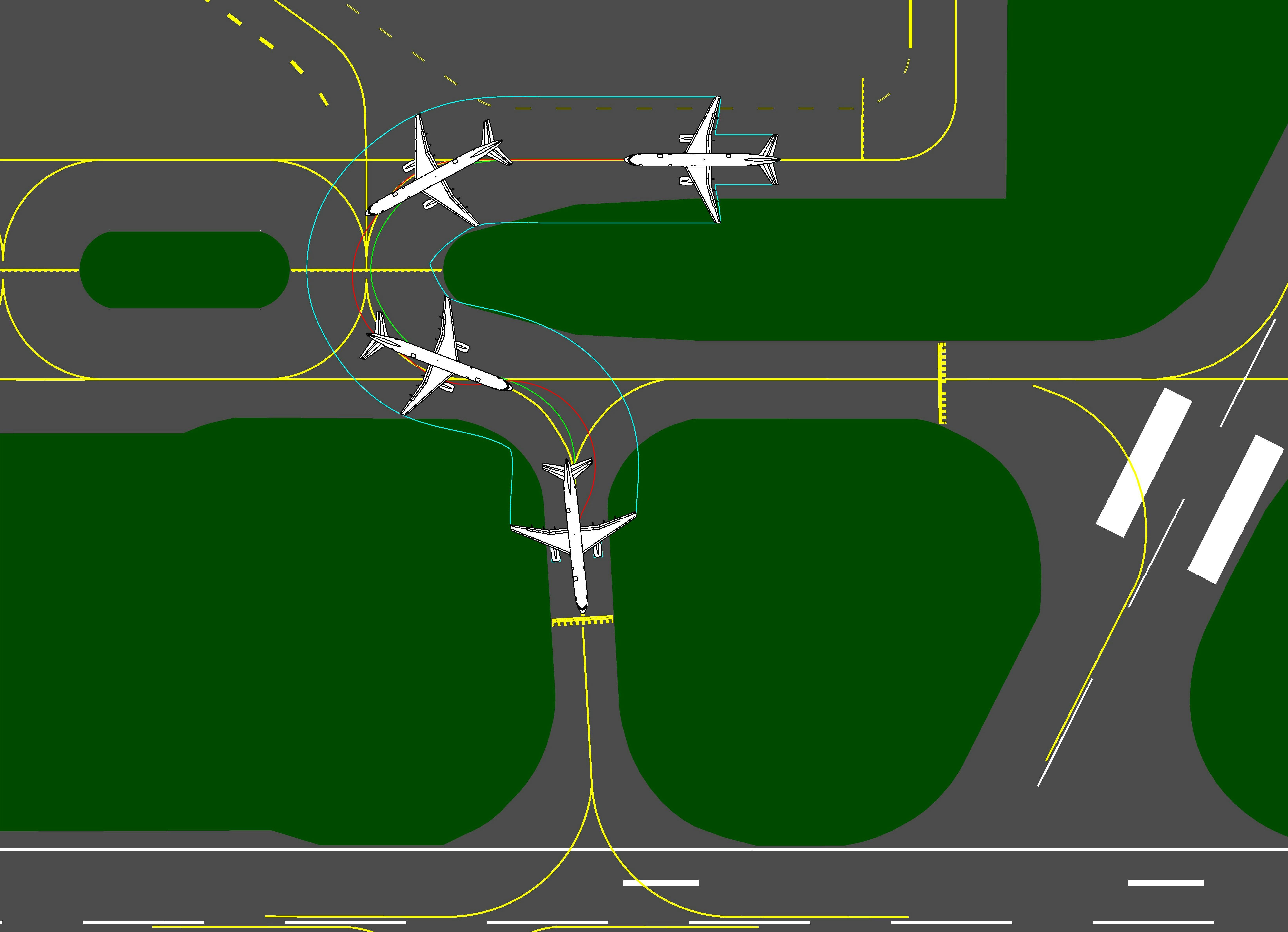 At Montgomery Regional Airport, the FAA identified two &ldquo;hotspots&rdquo;, or areas with a potential risk of runway incursion or collision exists. The airport designers worked with FAA to ensure pilots must make a conscious turn and enhanced lighting and signage in this area to heighten situational assessment. Upon completion of the project, the geometry was no longer listed as a hotspot.