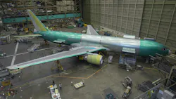A Boeing 767-300F is built for FedEx at the Everett factory, Wednesday, Jan. 26, 2022, in Washington. A Boeing 767-300F is built for FedEx at the Everett factory, Wednesday, Jan. 26, 2022, in Washington.