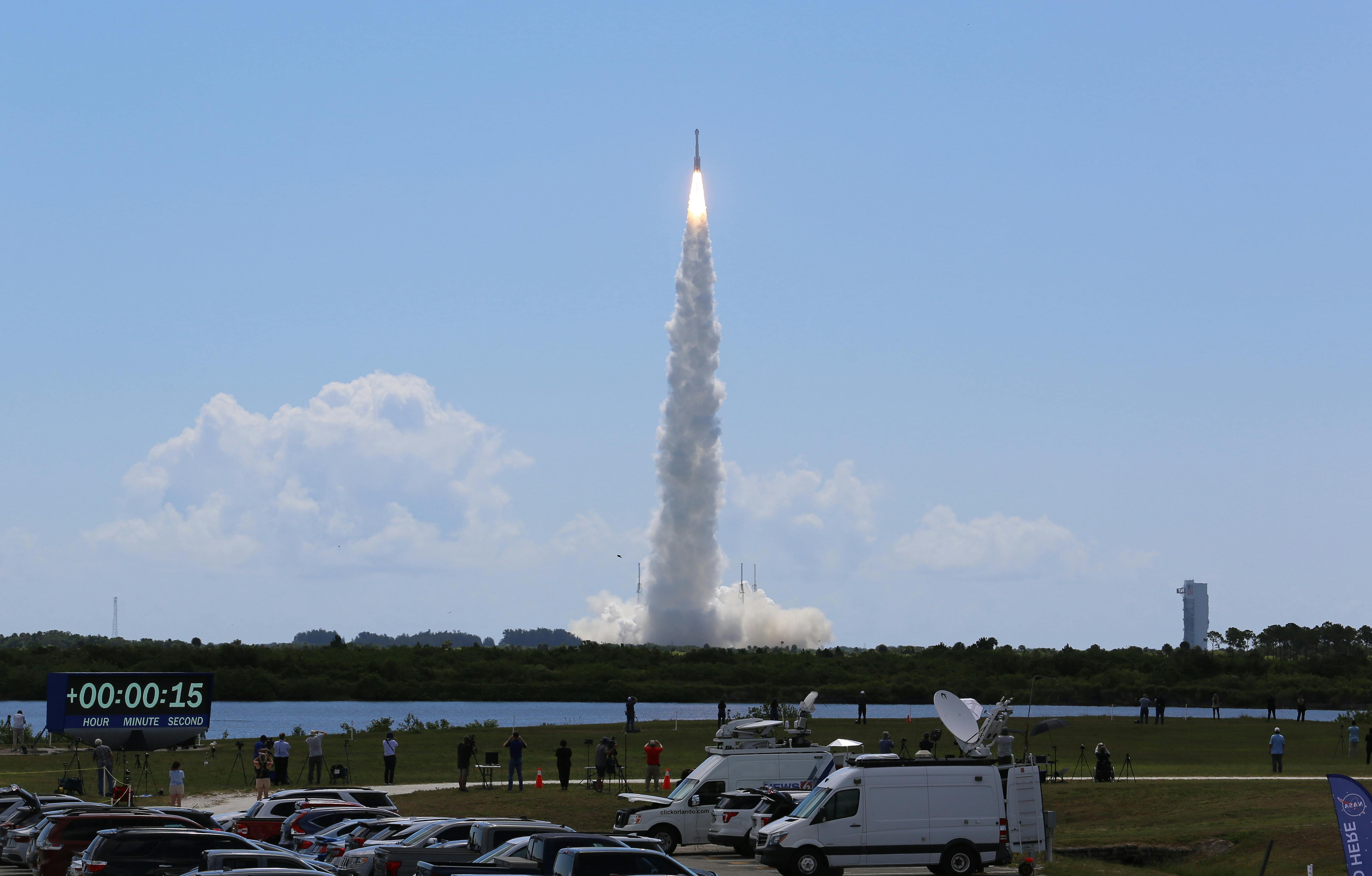 A United Launch Alliance Atlas V rocket topped with Boeing's CST-100 Starliner launches with NASA astronauts Butch Wilmore and Suni Williams on the Crew Flight Test mission from Cape Canaveral Space Force Station's Space Launch Complex 41 on Wednesday, June 5, 2024.