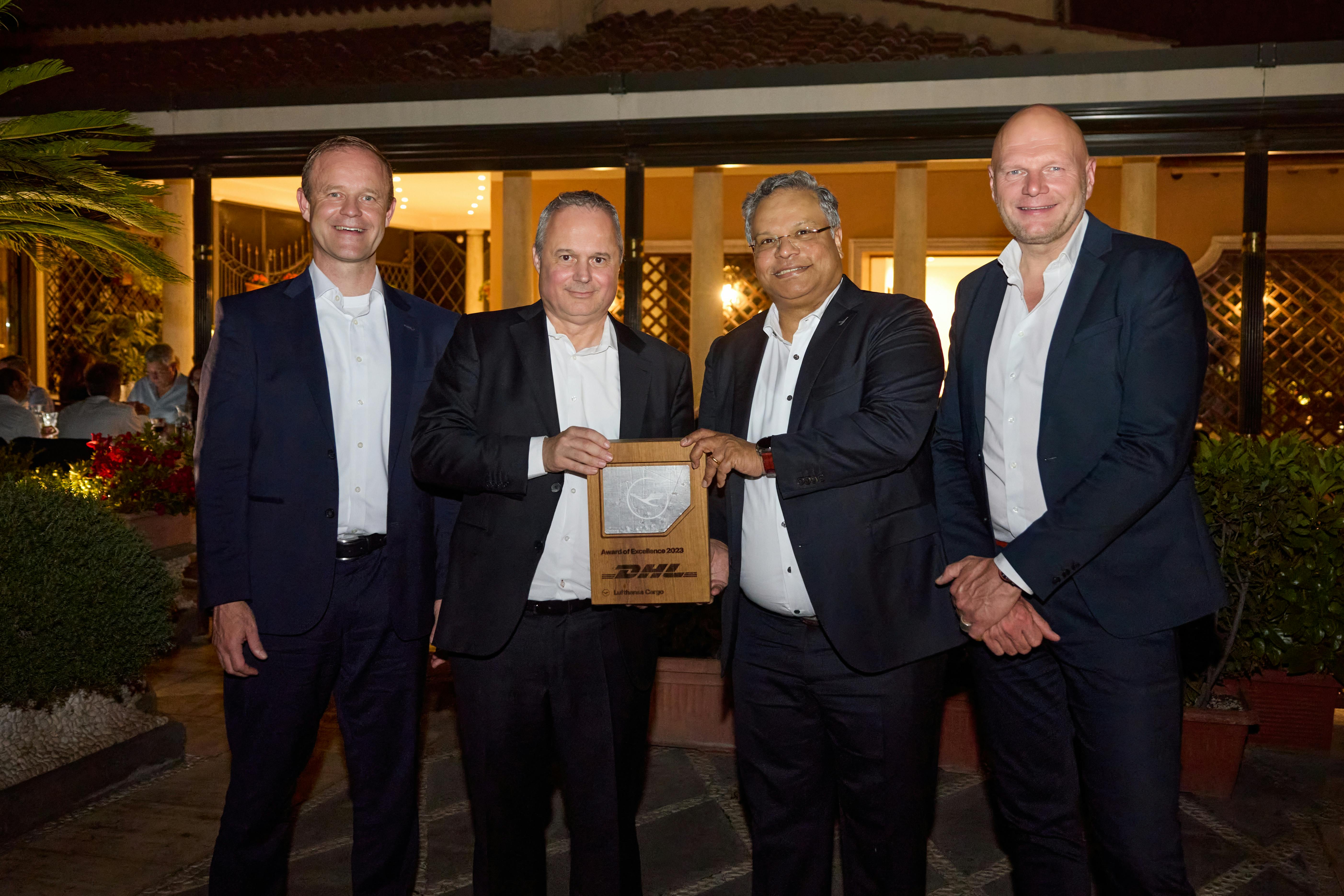 Frank Bauer, CFO, Labor Director of Lufthansa Cargo, Michael Blaufuss, SVP Global StarBroker, DHL Global Forwarding, Ashwin Bhat, CEO of Lufthansa Cargo, and Dietmar Focke, COO of Lufthansa Cargo