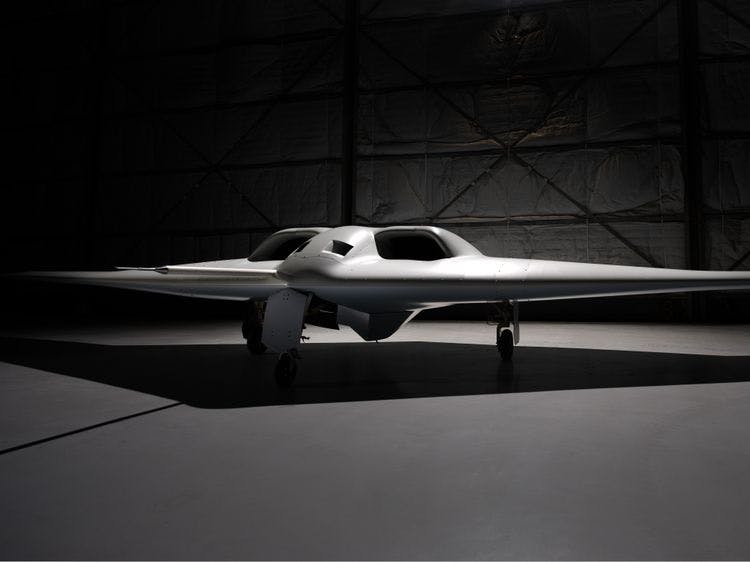 Northrop Grumman designed and built the XRQ-73 SHEPARD Hybrid Electric Uncrewed Aircraft System (UAS) X-Plane for the Defense Advanced Research Projects Agency. (Photo Credit: Northrop Grumman)