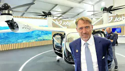 Joby Aviation founder and CEO JoeBen Bevirt with a mockup of the company’s air taxi at the 2024 Farnborough Air Show. Joby Aviation founder and CEO JoeBen Bevirt with a mockup of the company’s air taxi at the 2024 Farnborough Air Show.