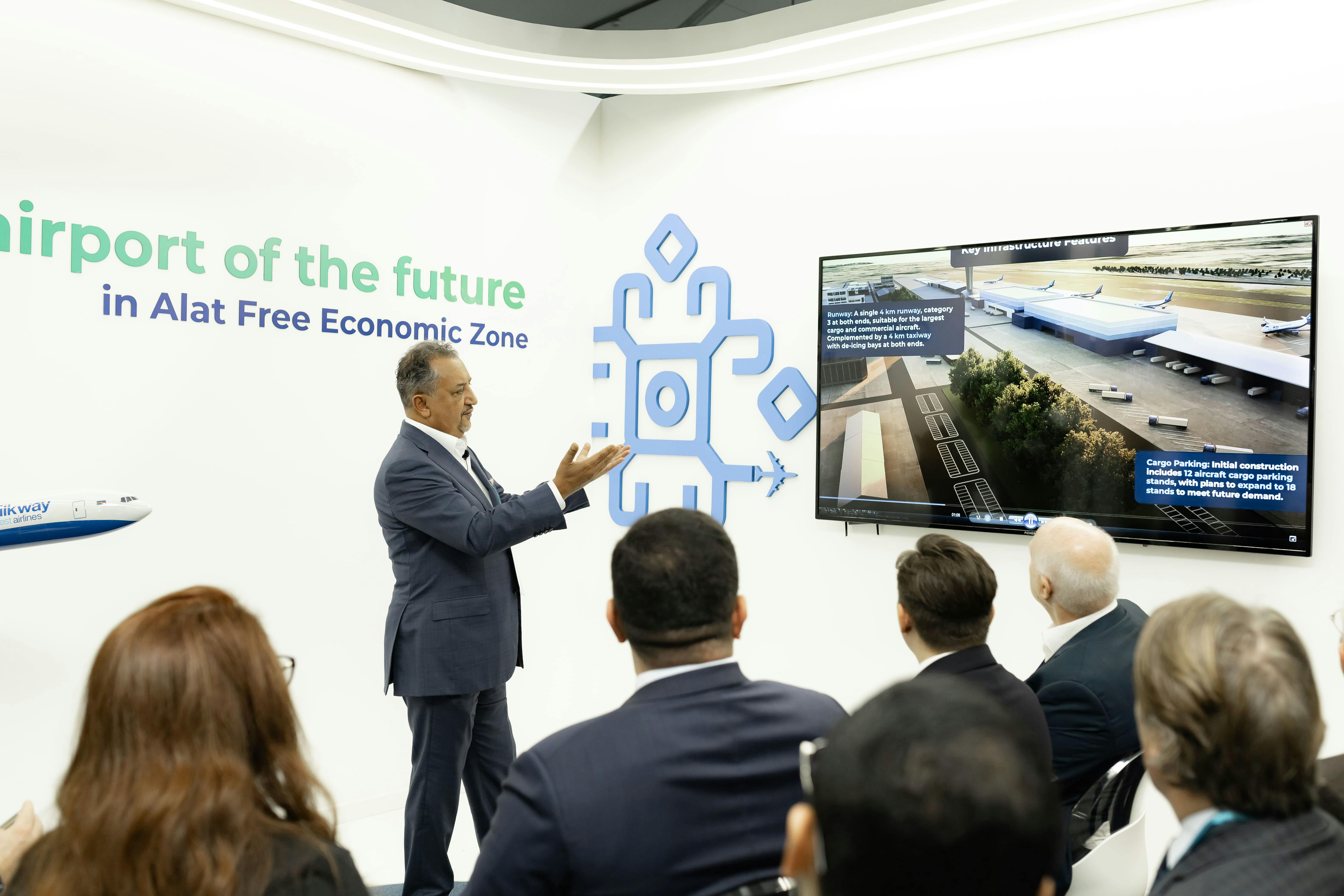 Jawad Dbila, CEO of Silk Way Alat Free Economic Zone Company, presented the new airport in the Alat Free Economic Zone at COP29 in Baku.
