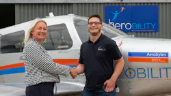 inter airport Europe's Syreeta Tranfield with Harvey Matthewson, Aerobility. inter airport Europe's Syreeta Tranfield with Harvey Matthewson, Aerobility.