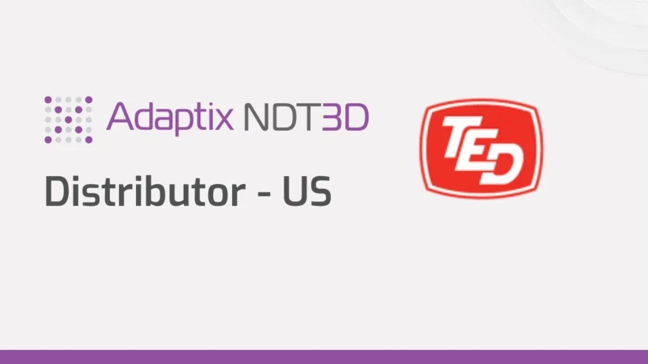 Two logos with text that reads 'Adaptix NDTED' and 'TED' and 'Distributor - US'