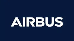 A logo with a navy-blue background with white text that reads: AIRBUS A logo with a navy-blue background with white text that reads: AIRBUS