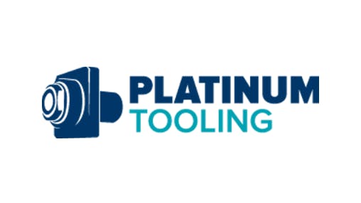 A logo with an illustration of a screw and text that reads: Platinum Tooling