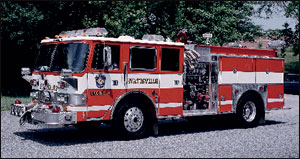 This pumper from the Hyattsville, MD, Volunteer Fire Department's Company 1 is an example of a well-designed apparatus with crew safety features and multiple pre-connected lines.