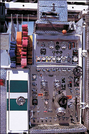 Colonial Park, PA, Engine 332 operates this unit equipped with four crosslays each with a different color hose and foam system controls that are easily identified and operated. Careful planning is the key to success in pump panel design.