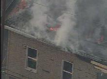 Flames could be seen from Sky-8 about two hours after the fire started.