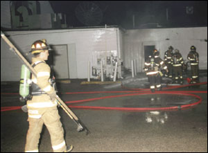 The firefighter working as the &lsquo;interior truck&rsquo; should be trained on selecting the right type of pole or hook for the type of building being entered.