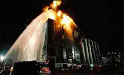 The set of the main fire scenes in Ladder 49. The set of the main fire scenes in Ladder 49.