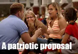 Zygowski, a Caledonia firefighter, jumped out of his fire truck during the parade and proposed to Adams on the street. Zygowski, a Caledonia firefighter, jumped out of his fire truck during the parade and proposed to Adams on the street.