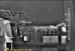 Prior to ladder or hose deployment, the first-in officer can see that heavy heat is building up underneath the truss roof of this Type III building. If there is no life-safety threat, this could dramatically alter the officer's strategy and tactics. Prior to ladder or hose deployment, the first-in officer can see that heavy heat is building up underneath the truss roof of this Type III building. If there is no life-safety threat, this could dramatically alter the officer's strategy and tactics.