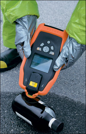 First Defender can analyze a material through a container without coming in contact with the material.