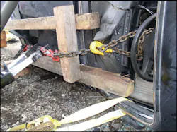 A power spreader can be used with shackles and a rated chain package to pull a steering column. A come-along will complete this task as will other tools that may be in your inventory. Have a Plan A, Plan B, and even a Plan C in mind for dealing with this entrapment scenario and then go out and practice this until you’re satisfied that you’ve got it figured out. A power spreader can be used with shackles and a rated chain package to pull a steering column. A come-along will complete this task as will other tools that may be in your inventory. Have a Plan A, Plan B, and even a Plan C in mind for dealing with this entrapment scenario and then go out and practice this until you’re satisfied that you’ve got it figured out.