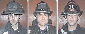 Hazle Township Firefighters Christopher Otto, Kevin Ruby and Thomas Ward