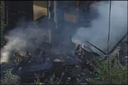 Porch that fell on firefighters Porch that fell on firefighters