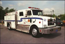Indian Head Volunteer Fire Department's Special Unit 9 responds on HazMat responses. The unit is a 2000 Peterbilt with a 750 gpm pump and 500-gallon water tank and carries foam. Indian Head Volunteer Fire Department's Special Unit 9 responds on HazMat responses. The unit is a 2000 Peterbilt with a 750 gpm pump and 500-gallon water tank and carries foam.