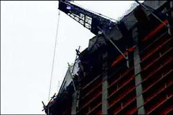 Authorities said a worker fell about 30 feet at the 46-story building under construction and was pronounced dead at the scene. Authorities said a worker fell about 30 feet at the 46-story building under construction and was pronounced dead at the scene.