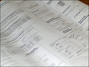 The construction plans include detailed data on layout and construction types for each segment of the building.