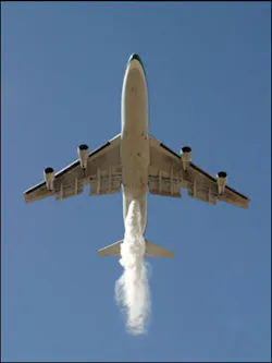 According to Evergreen officials, the Supertanker showed impressive results during tests administered by the U.S. Forest Service. According to Evergreen officials, the Supertanker showed impressive results during tests administered by the U.S. Forest Service.