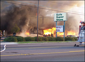 Eventually, the entire interior of the structure becomes untenable as the flashover stage is reached.