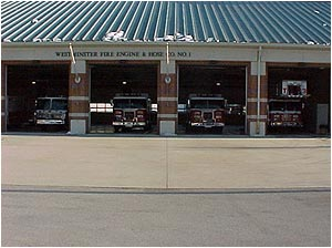 The Westminster Fire Department is Carroll County's Station 3. The new station was open on October 24, 1998. It is 35,280 sq. ft. and has seven drive through bays.Photos by Andrew Finkner & Peter Johnson