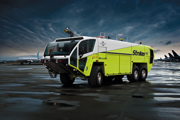 The new Oshkosh&circledR; Striker&circledR; Aircraft Rescue and Fire Fighting vehicle.