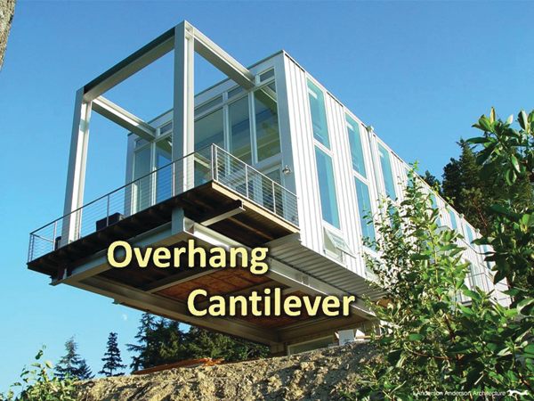 Photo 5. Building construction overhang beams.